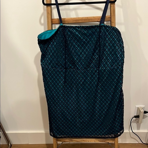 Lane Bryant Teal and Navy Lace Dress - Picture 1 of 3